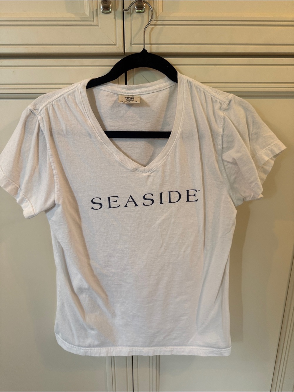 Comfort Colors White Crewneck Tee with Tag Detail